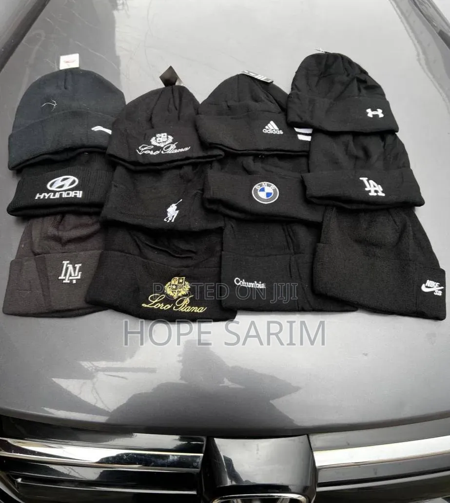 Premium Black Branded Winter Knit Beanies