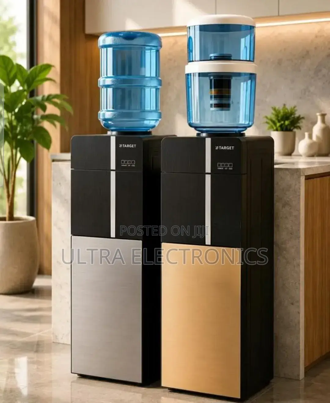 Target Water Dispenser Features a Sleek, Top-Loading Silver or Gold