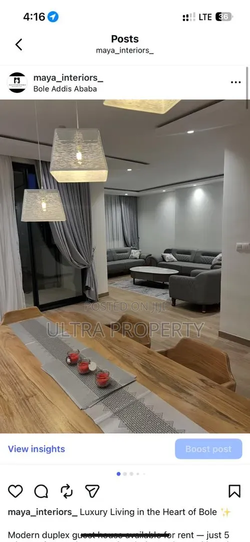 Furnished 3bdrm Duplex in Bole for rent