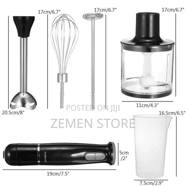 800w Sokany 5in1 Hand Blender ጁስ፣ሽንኩርት፣ ስጋ እና አትክልቶችን ይፈጩበታል