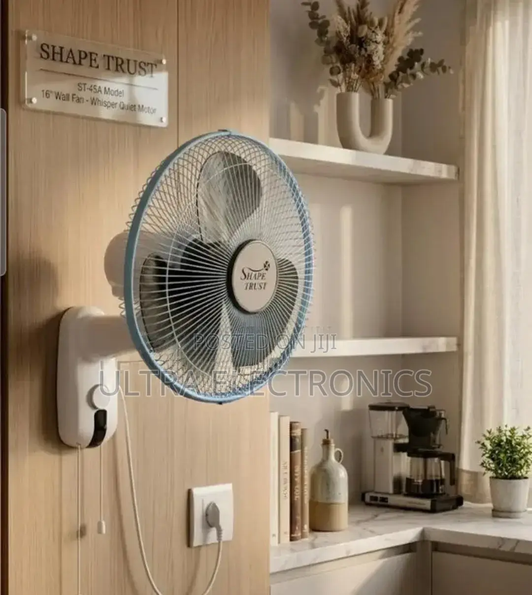 Fan_shape Trust Brand 16-Inch Wall-Mounted Fan, Model St-45a.