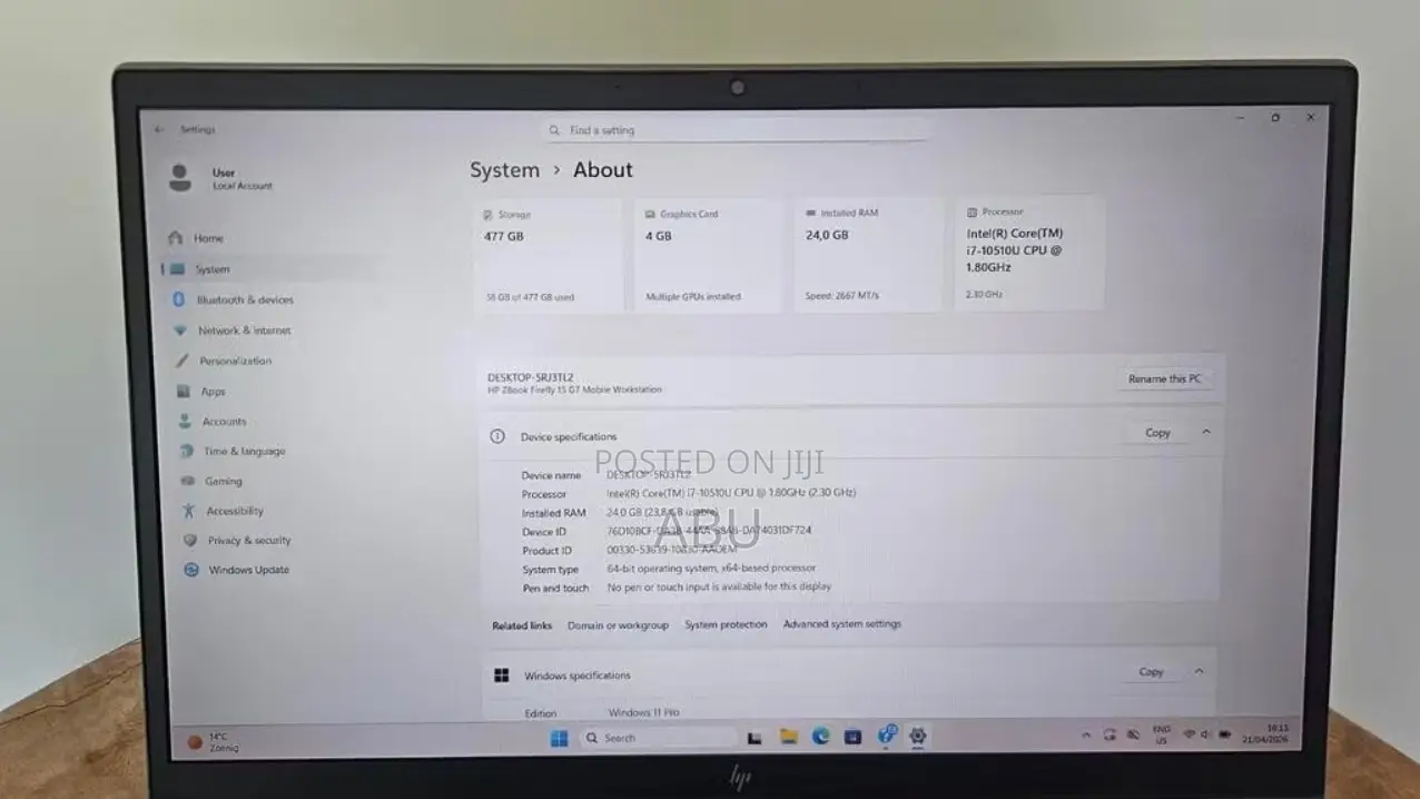 Laptop HP ZBook 15 24GB Intel Core i7 SSD 500GB