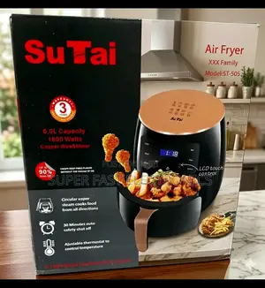 Su Tai Air Fryer 6.0l–1800w High-Capacity Cooker 3-Year Warranty