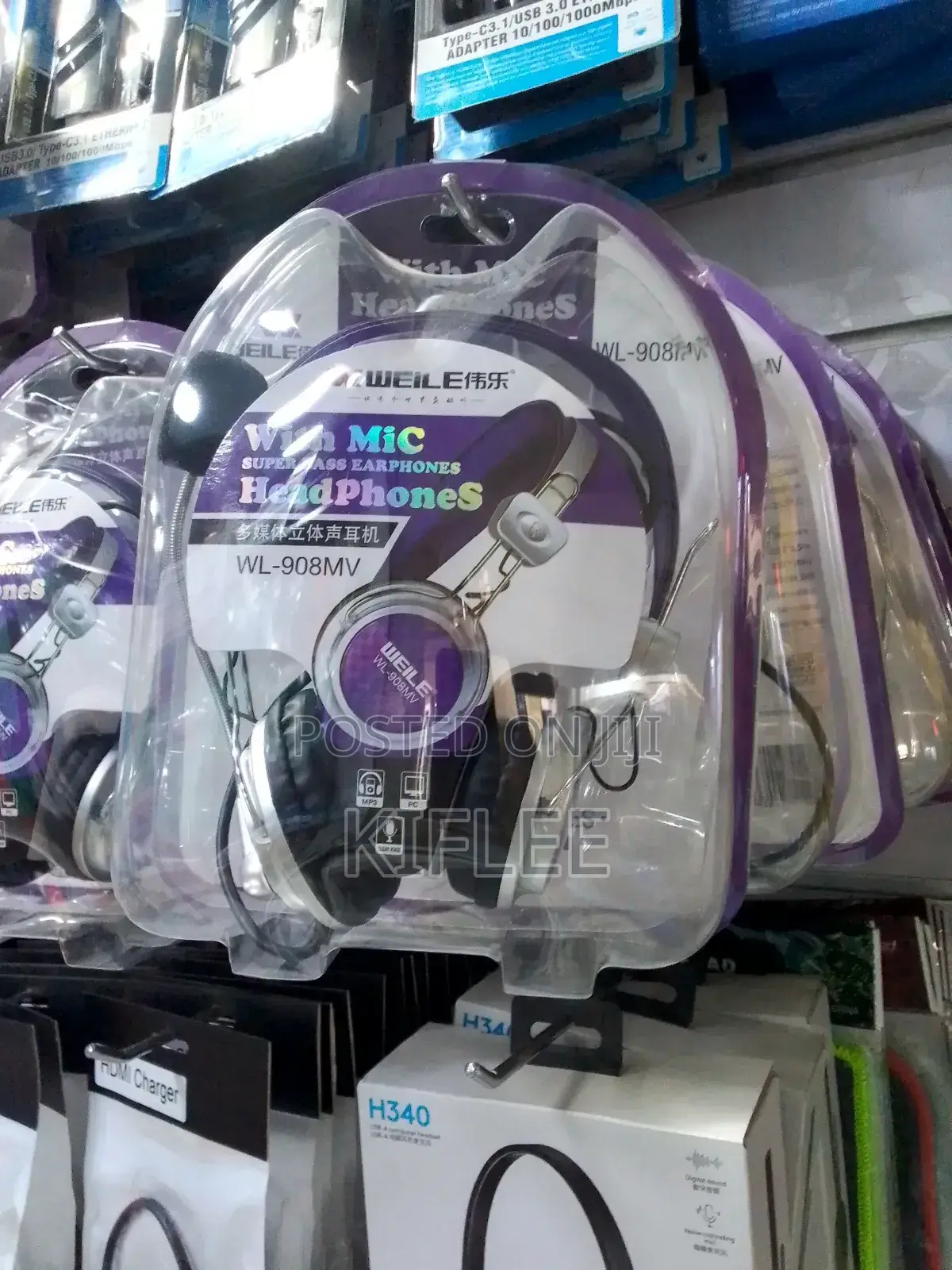 Weile Wl-908mv ኦሪጅናል ባለማይክሮፎን ሄድሴት