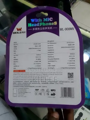 Weile Wl-908mv ኦሪጅናል ባለማይክሮፎን ሄድሴት