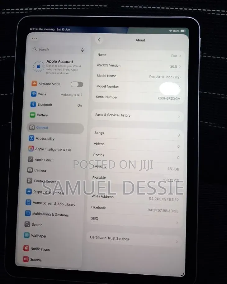 New Apple iPad Air 11 (2024) 128 GB