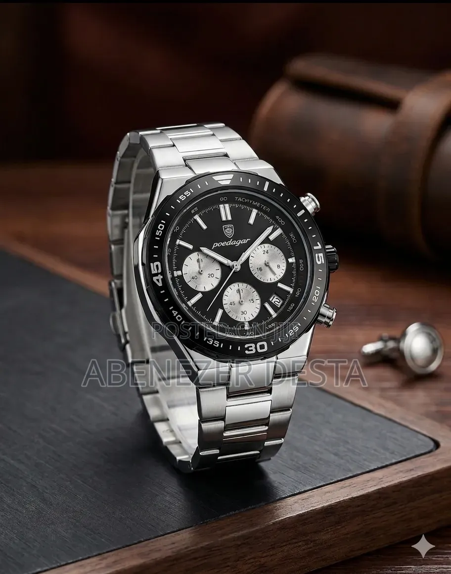 Poedagar Belmont Stainless Steel Chronograph Watch Featuring