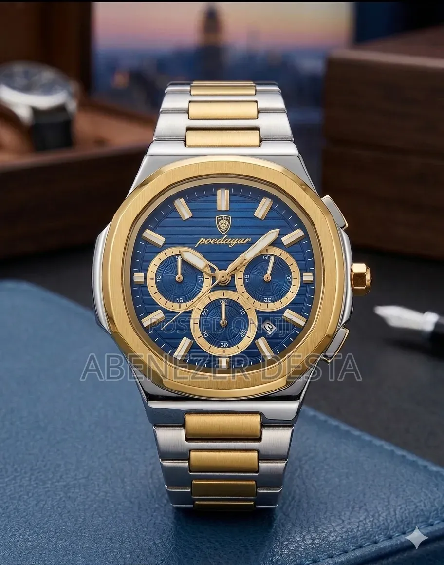Poedagar Luxury Business Chronograph a Distinctive Two-Tone