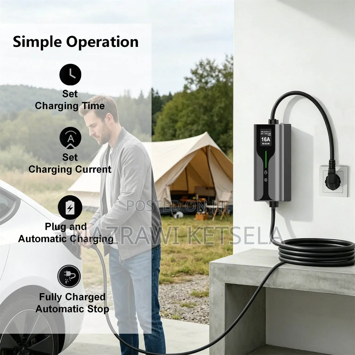 Portable የኢቪ ቻርጀር | አምፔር Adjustable