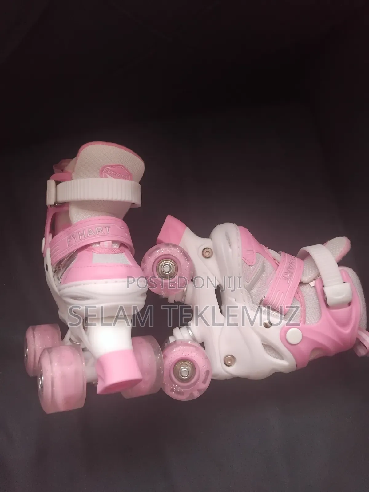 Roller Skates, Helmet Pads Set – Pink, Adjustable Size