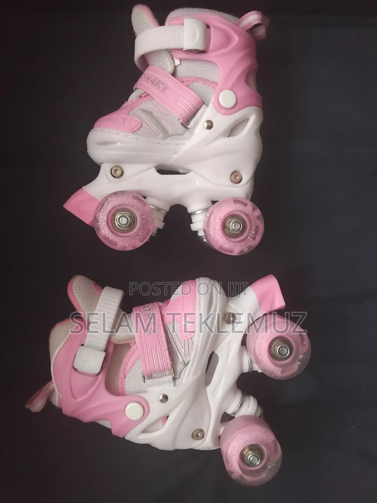 Roller Skates, Helmet Pads Set – Pink, Adjustable Size