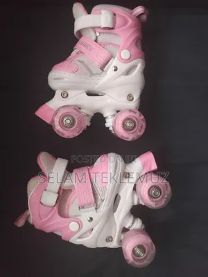 Roller Skates, Helmet Pads Set – Pink, Adjustable Size