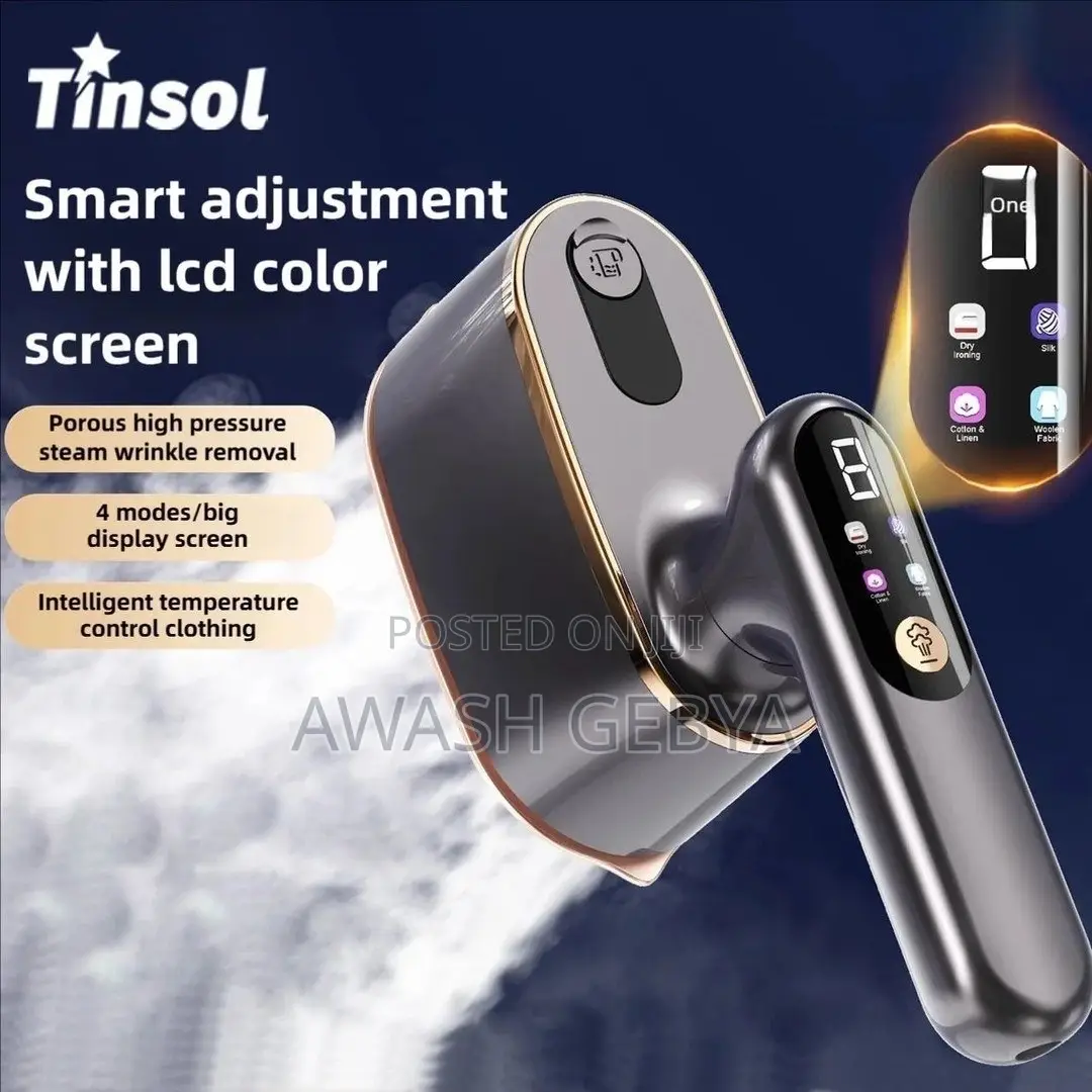 Handheld Steam Iron With LCD Display and 180 Degree Rotating Handle