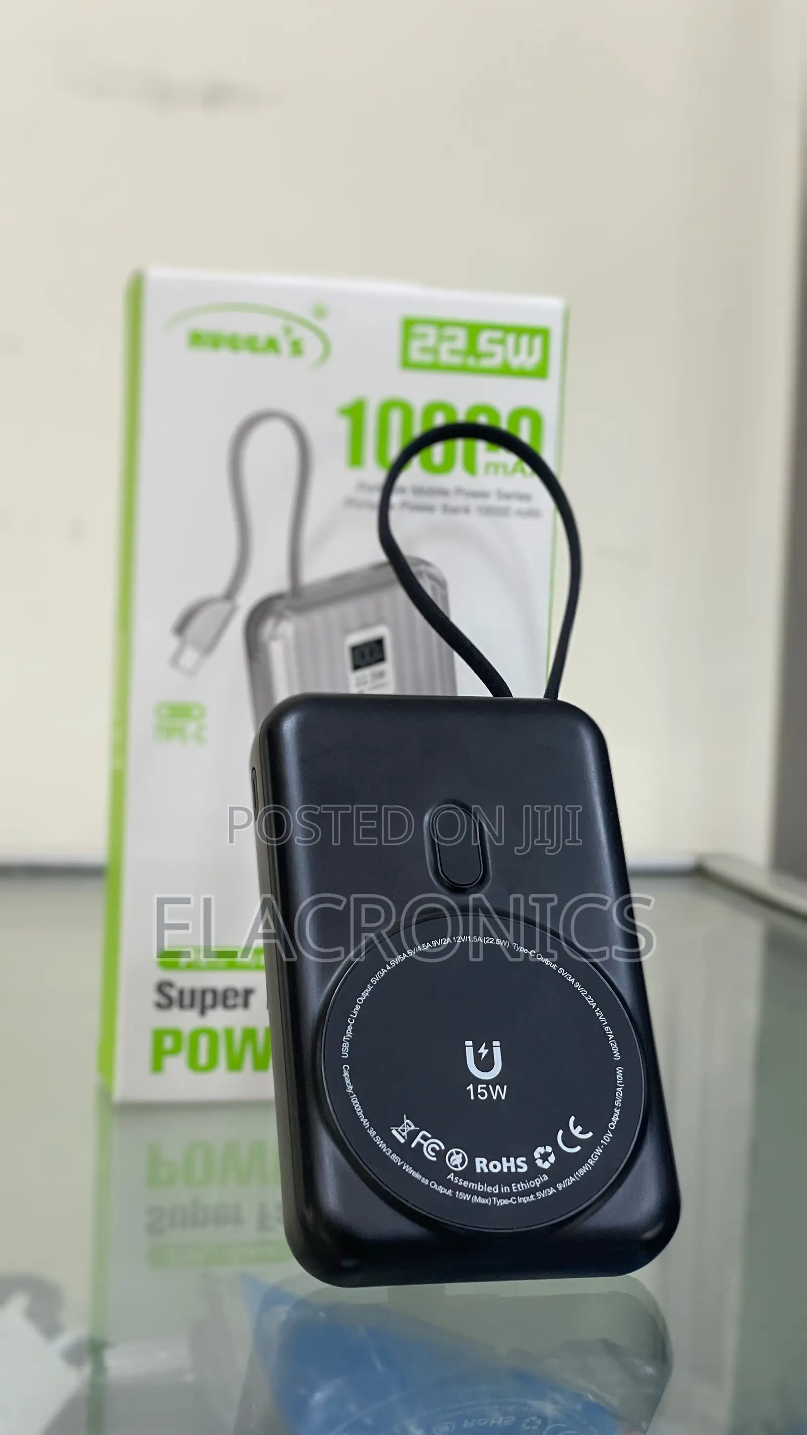 10000mah Wireless Ruggas Power Bank | 22.5w Fast Charge
