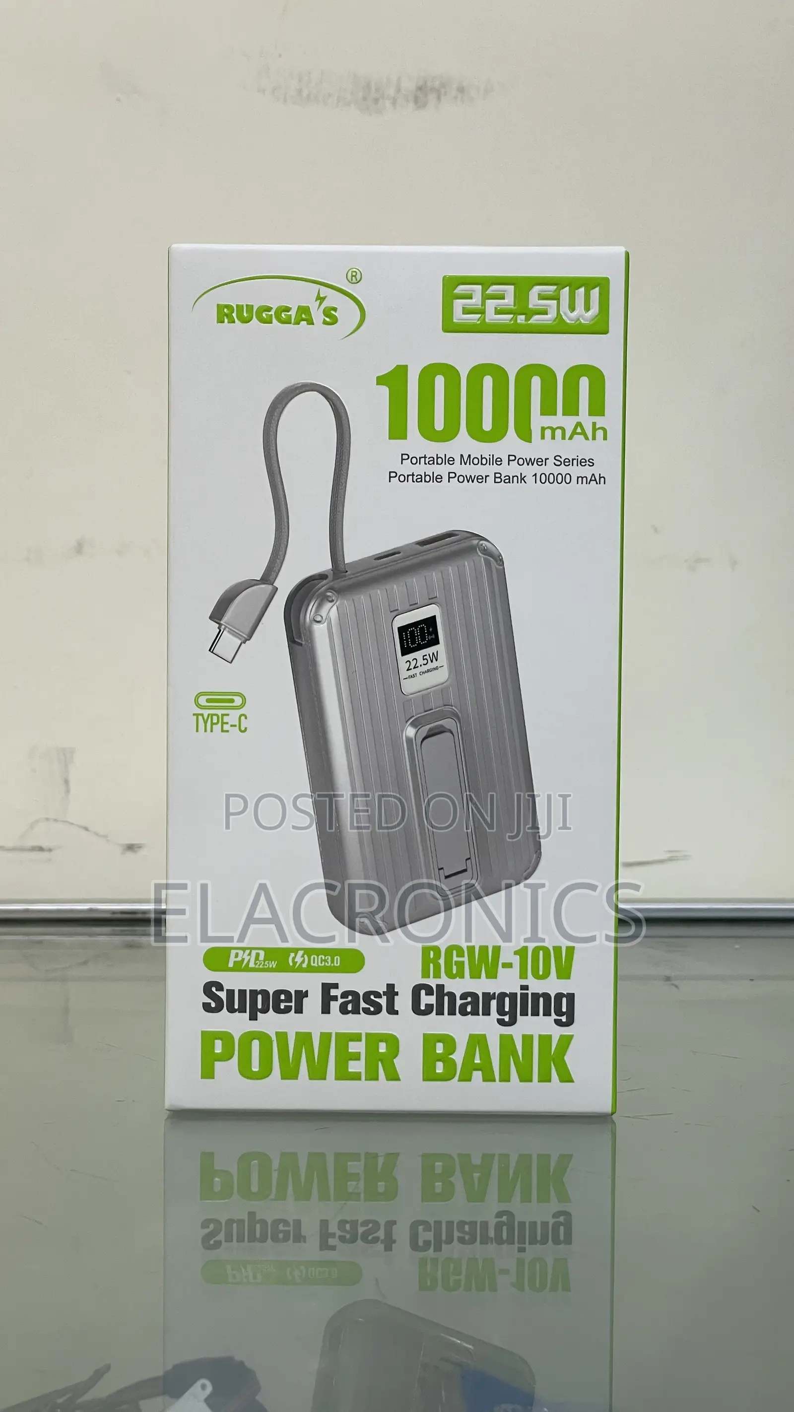 10000mah Wireless Ruggas Power Bank | 22.5w Fast Charge