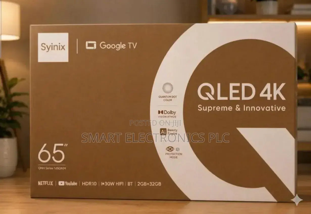 Syinix 65-Inch Qled Google Tv, Featuring Quantum Color Technology