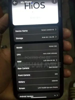 New Tecno Camon 50 256 GB Black