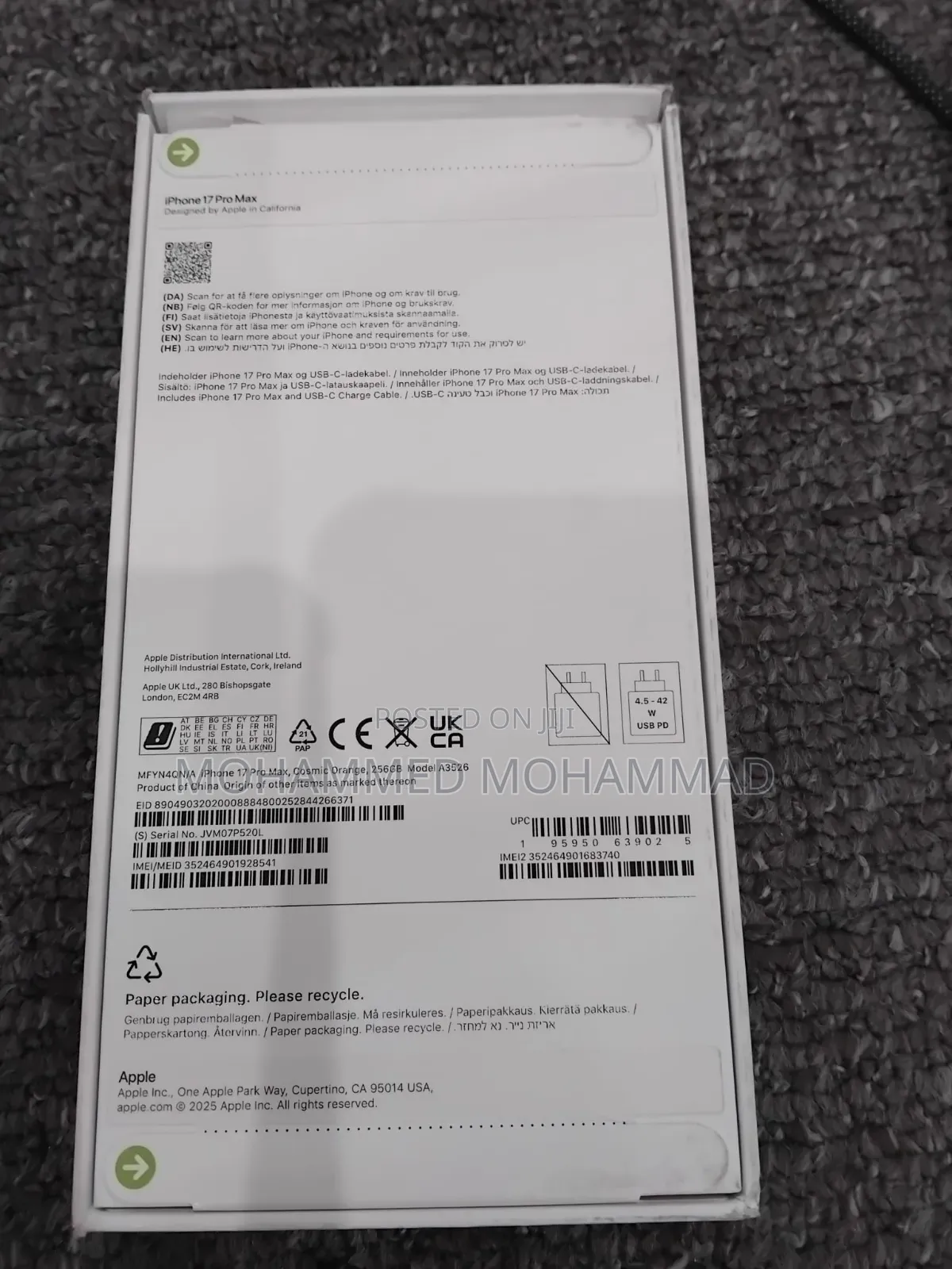 New Apple iPhone 17 Pro Max 2 TB Orange