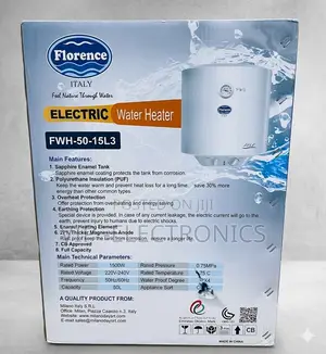 Florence 50l Electric Water Heater – 1500w Fast Heating Energy