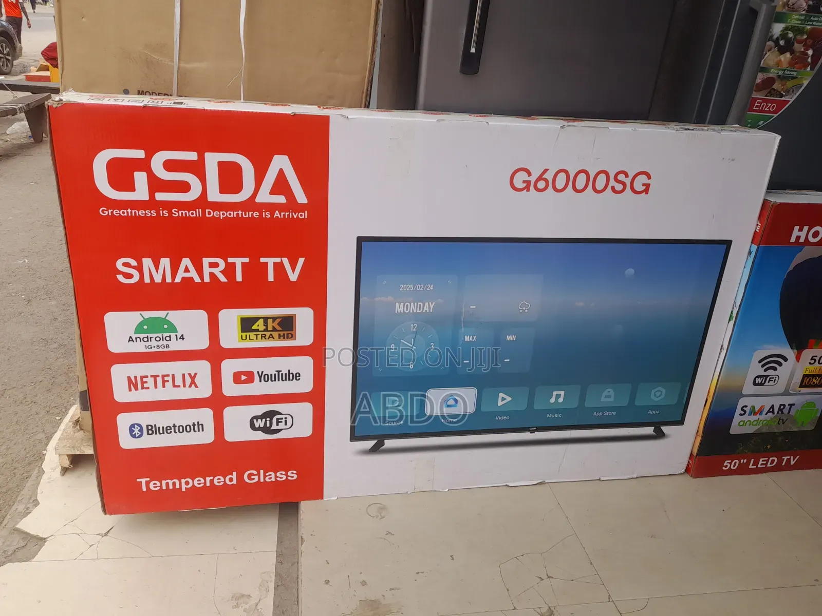 Gsda Smart Tv 65 Inch Andraid Doubel Gelass 2025 Auality Tv Hifi Sp
