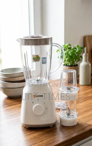 Sayona 3-in-1 Countertop Blender and Grinder Combo – White