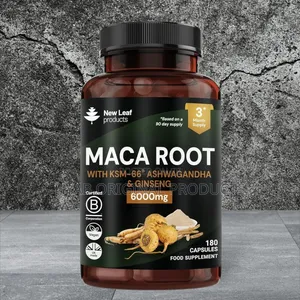 Maca Root Capsules With KSM Ashwagandha and Ginseng - 180 Capsules