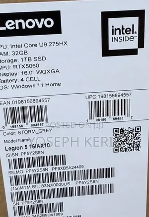 New Laptop Lenovo Legion 5 32GB Intel Core Ultra 9 SSD 1T