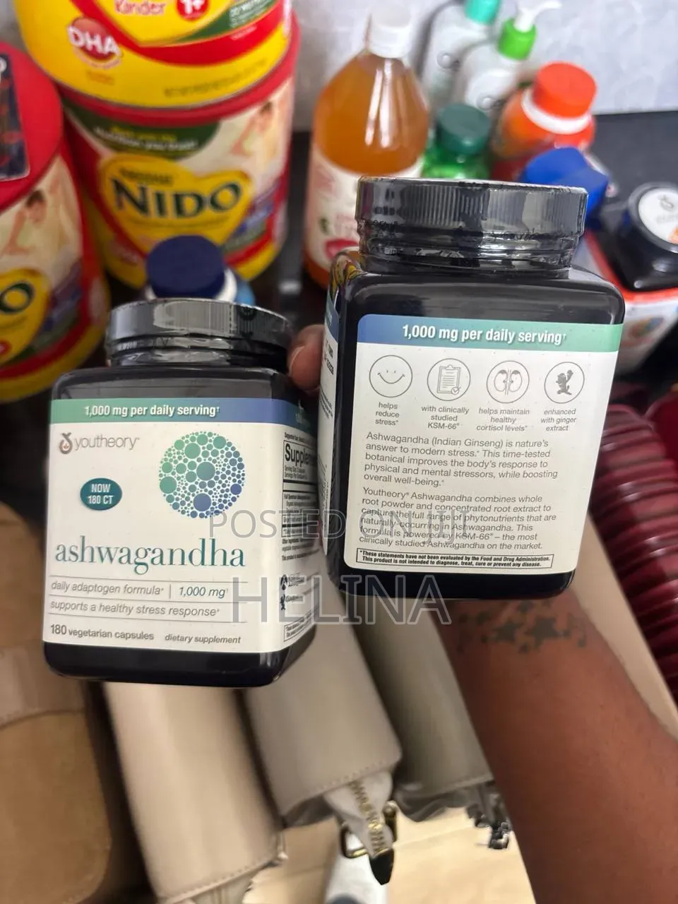 Youtheory 1000mg Ashwaganda Supports a Healthy Stress Response 180 Cap