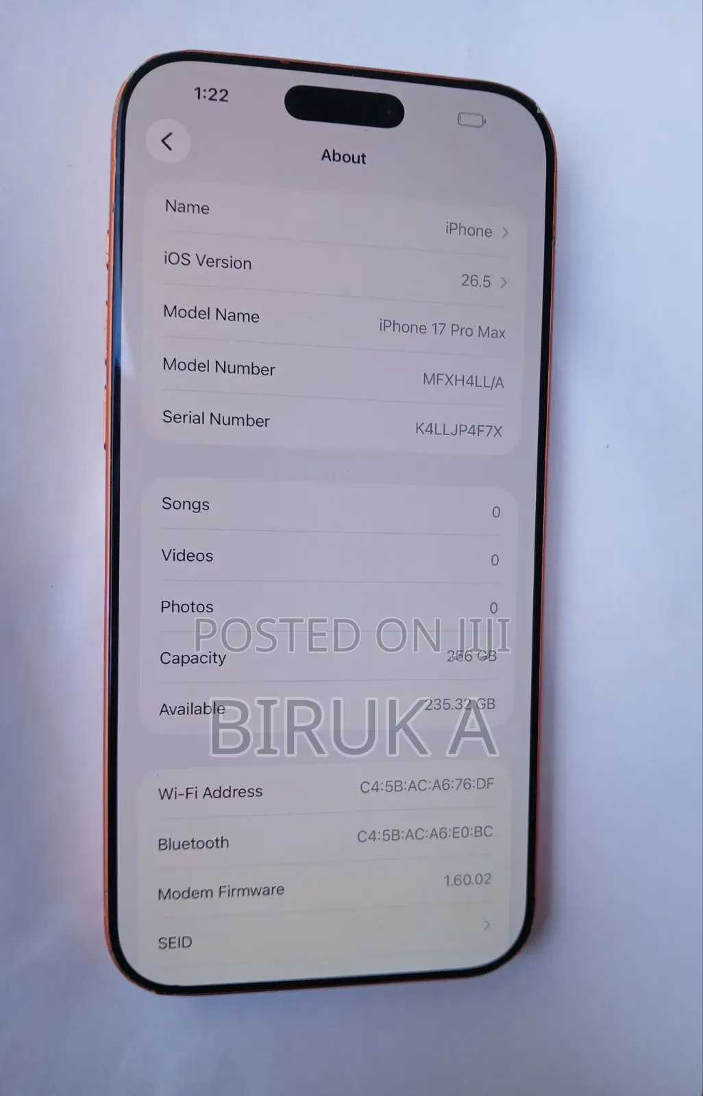 Apple iPhone 17 Pro Max 256 GB Orange