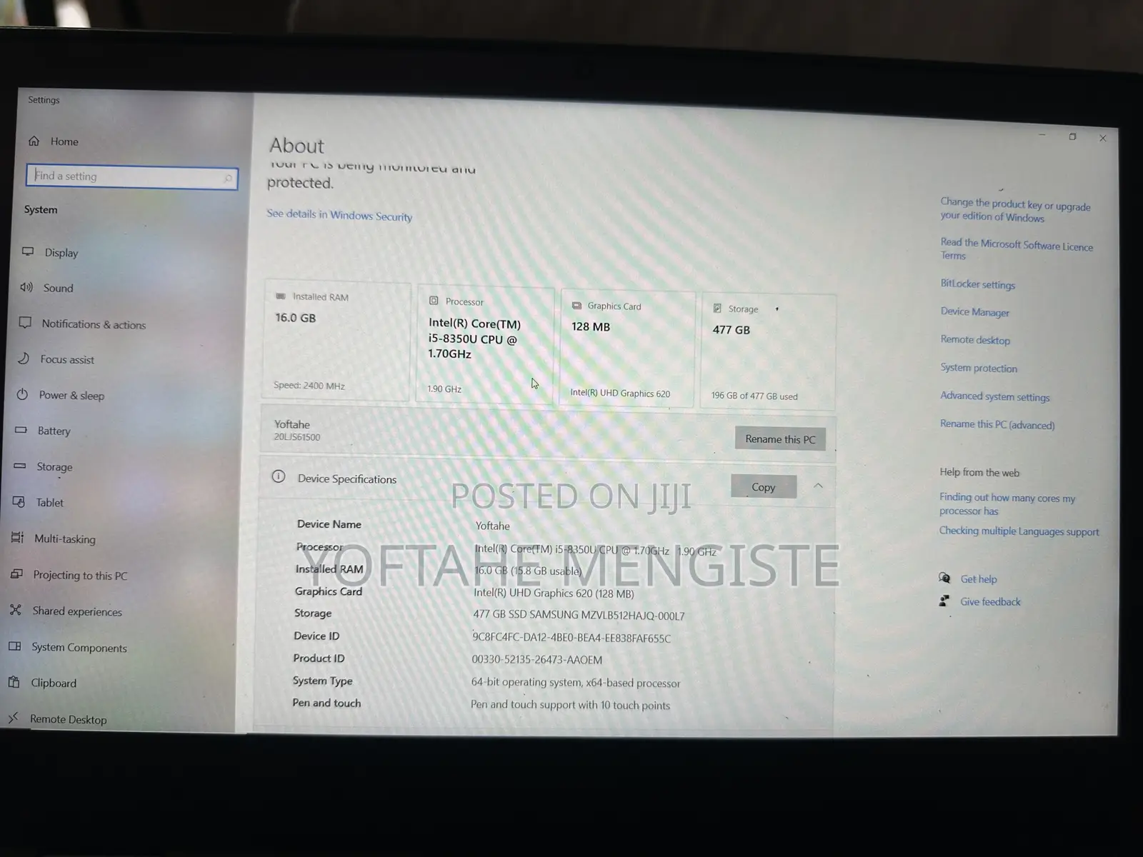 Laptop Lenovo ThinkPad X380 Yoga 16GB Intel Core i5 SSD 512GB