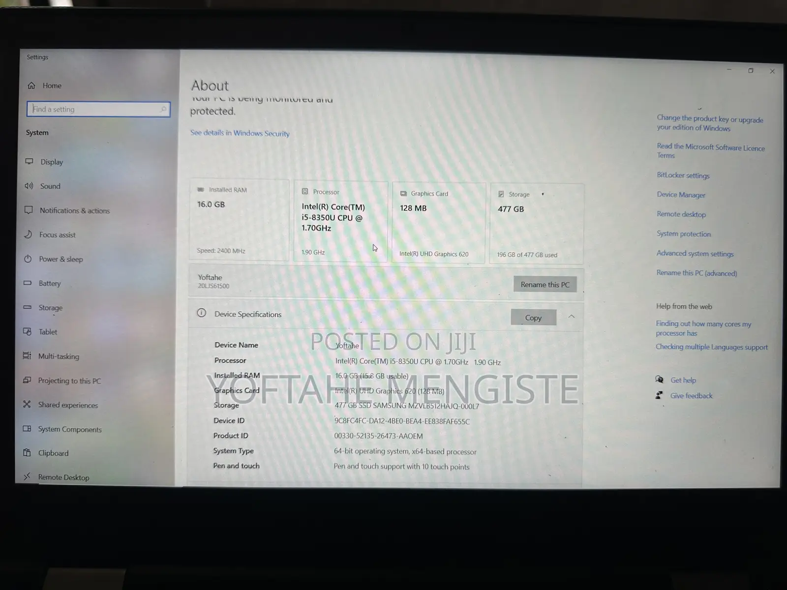 Laptop Lenovo ThinkPad X380 Yoga 16GB Intel Core i5 SSD 512GB