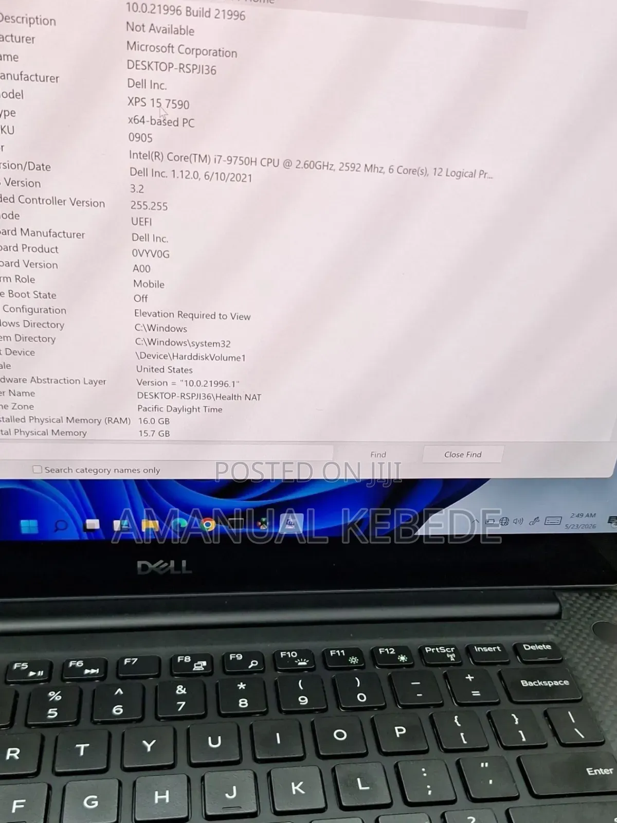 New Laptop Dell XPS 15 16GB Intel Core i7 SSD 512GB