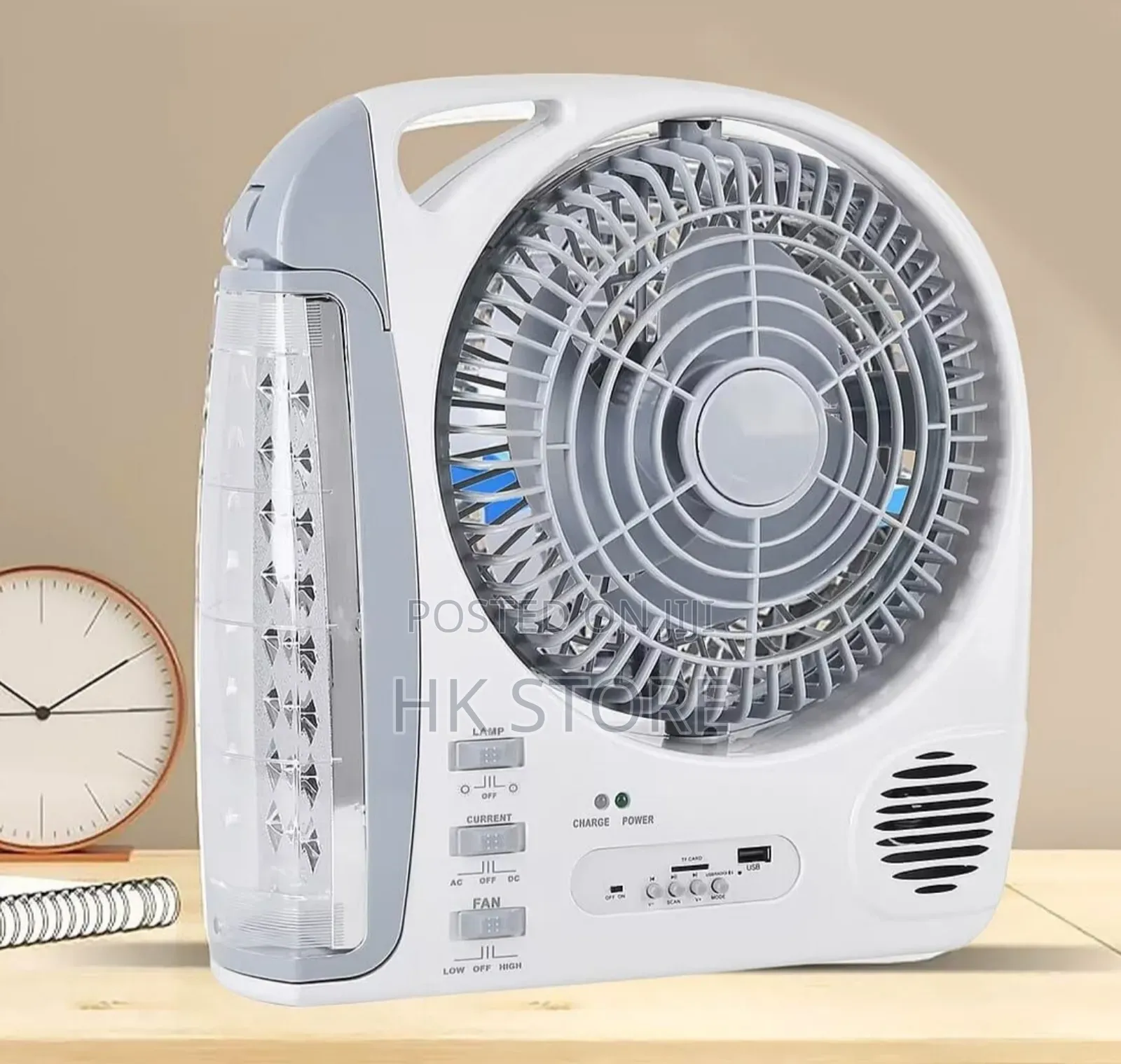6 in 1 Rechargeable Fan With Led Lamp