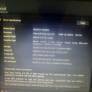 Laptop Toshiba Satellite L500 4GB Intel Celeron SSD 256GB