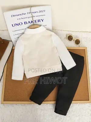 2pcs Baby Boy Gentleman Style Knit Shirt With Bowknot and Pants Set