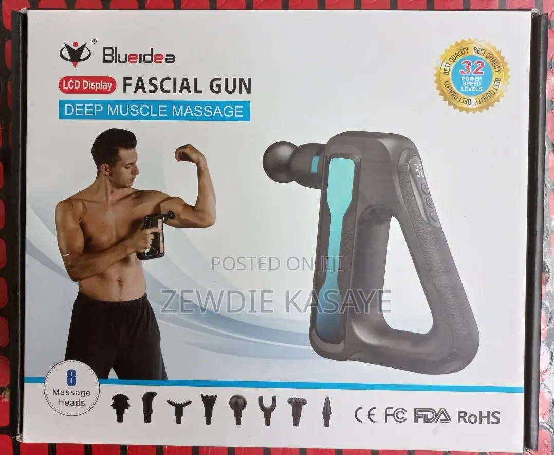 Blueidea Deep Muscle Massage Fascial Gun 8 Heads 32 Speeds