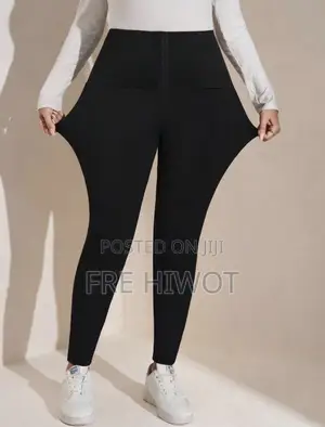 Plus Size Solid Color High Waist Casual Leggings