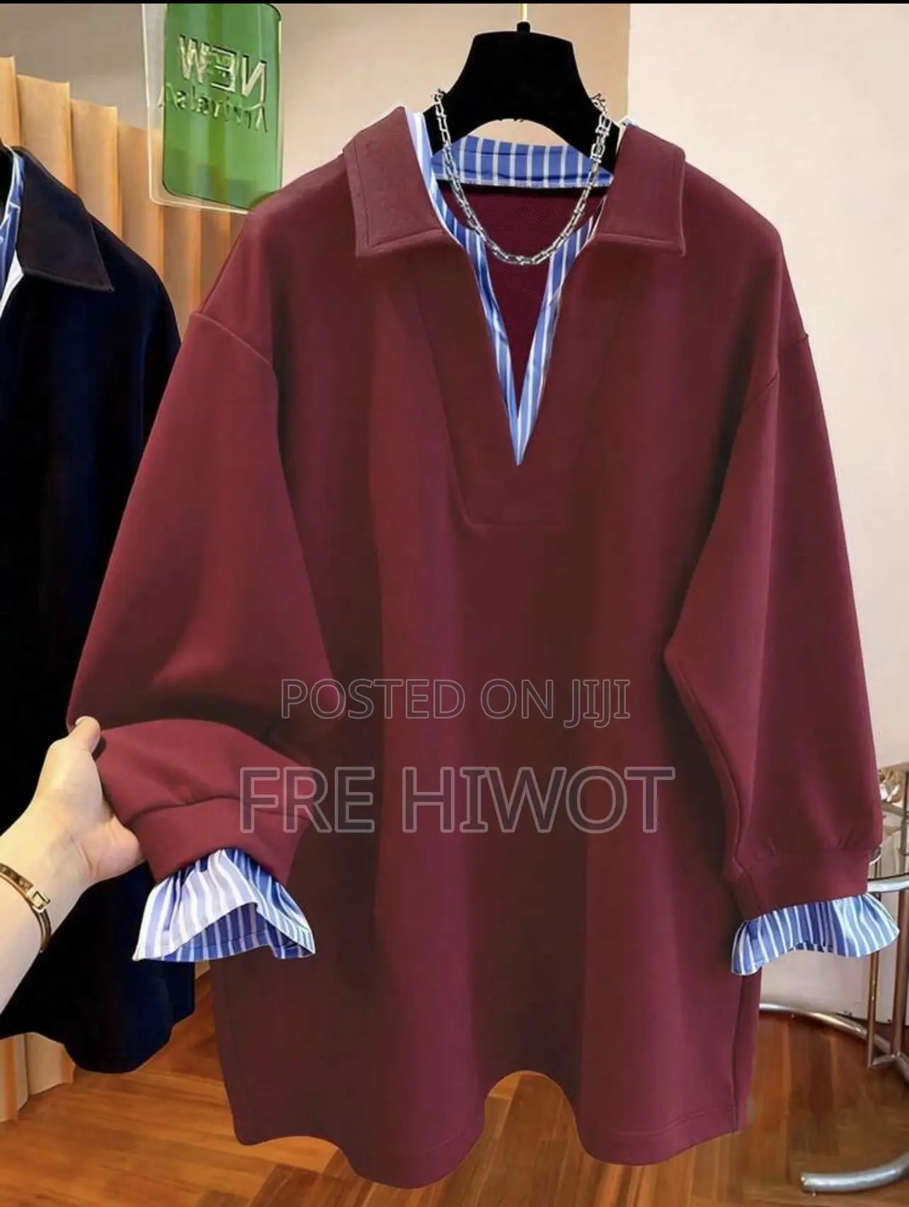 Women's Casual Striped Patchwork Sweatshirt
