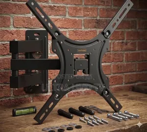 Tv Wall Mount Bracket Displayed on a Wooden Surface Against
