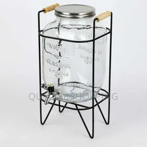 5l Glass Dispenser Jar With Rack