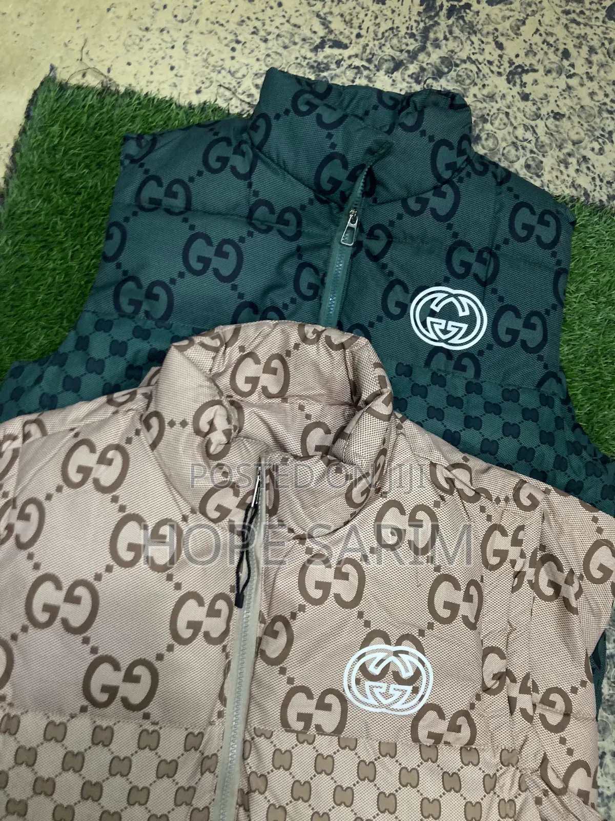 Gucci Monogram Puffer Vests: