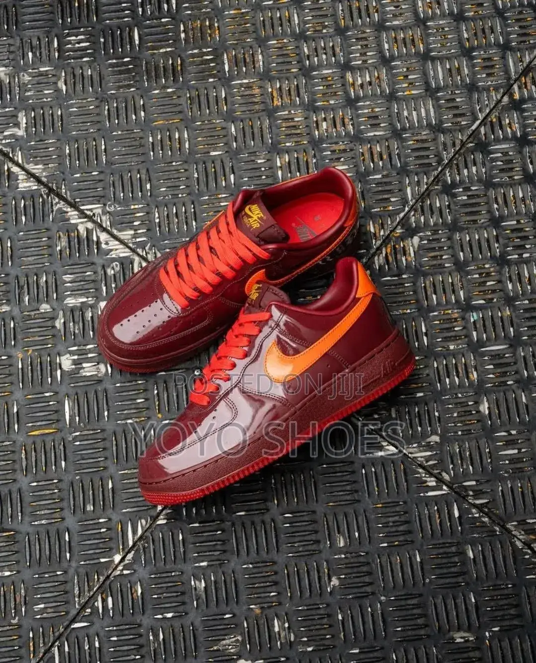 Nike Air Force 1 Low "Dark Team Red," Shiny, Deep Burgundy