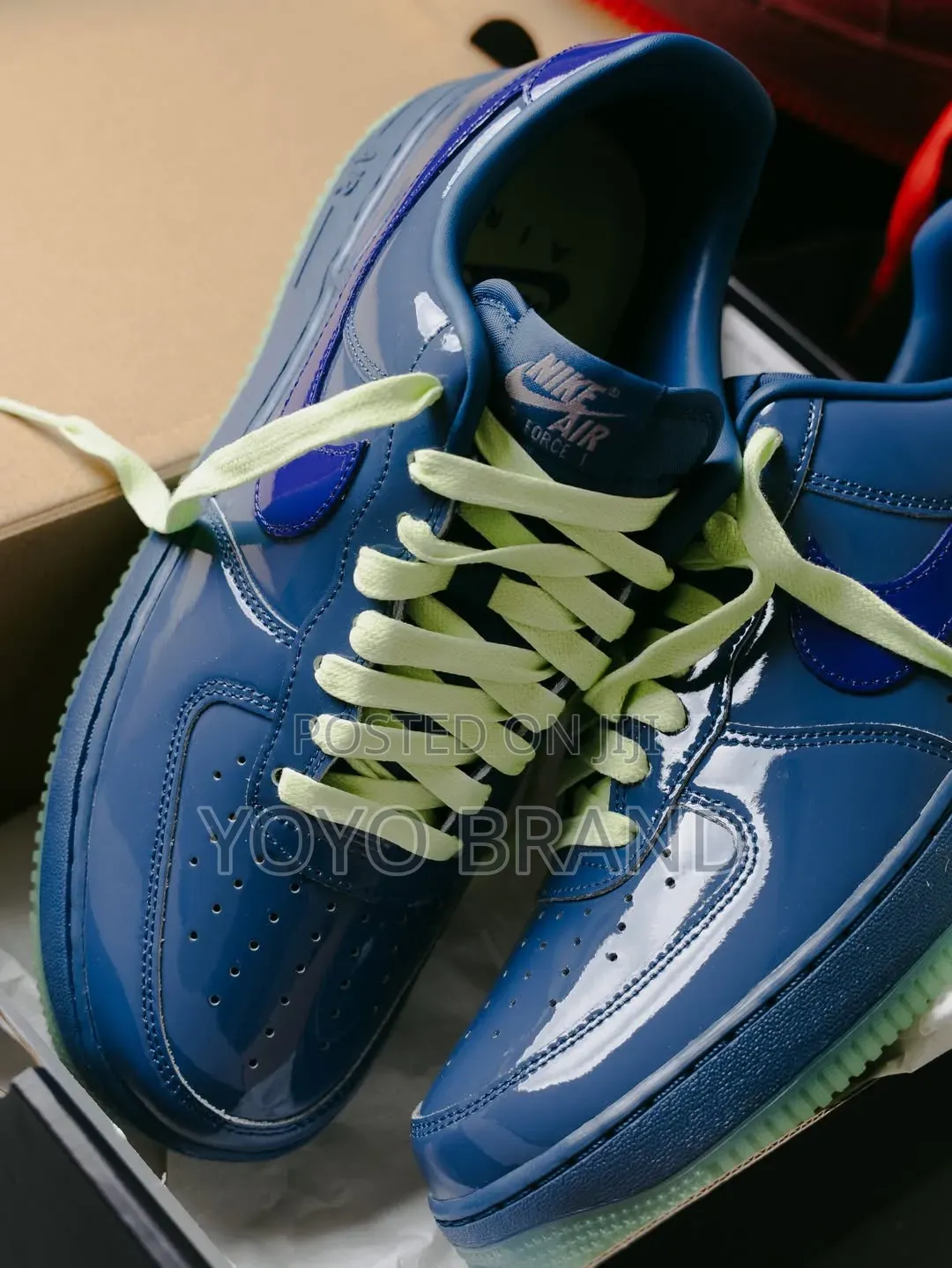 Nike Air Force 1 Low 'Patent Pack' Blue/Green Glossy Patent Leather