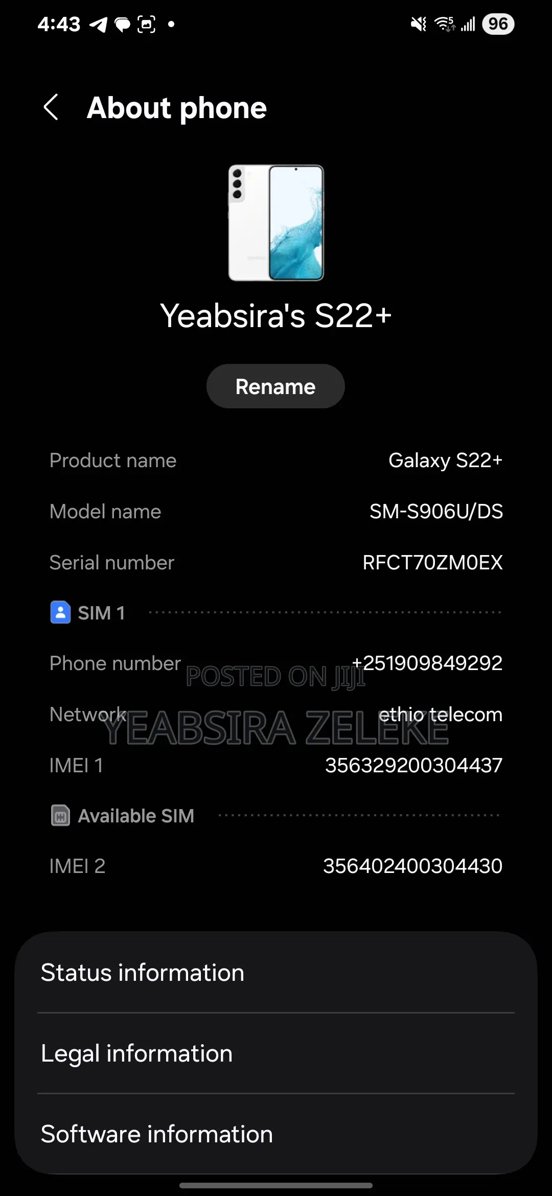 Samsung Galaxy S22+ 5G 128 GB Pink