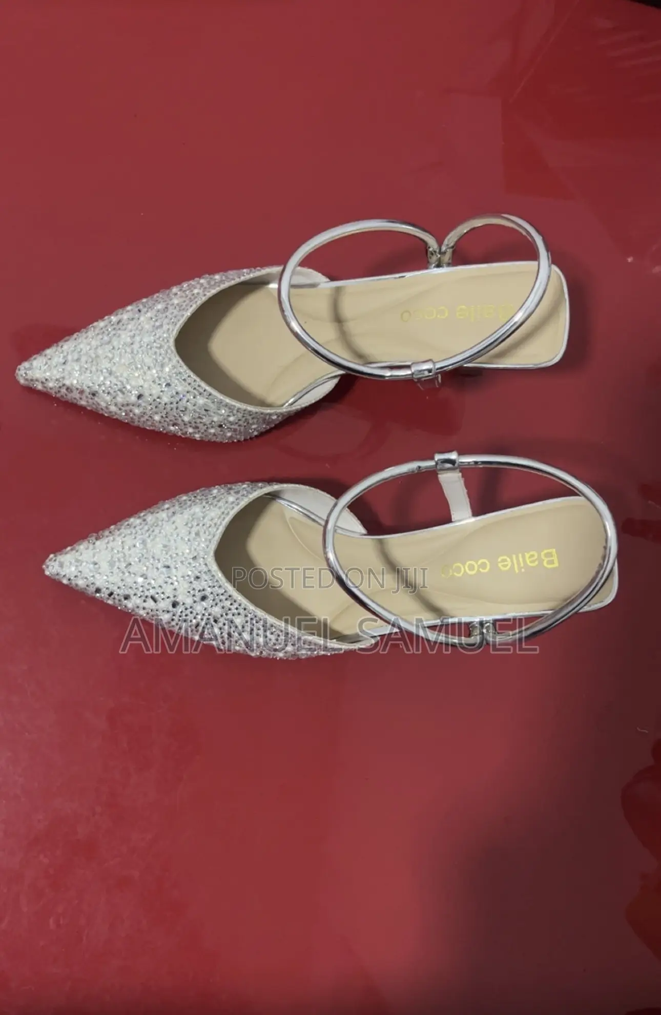 Crystal Pointed Heel Shoes