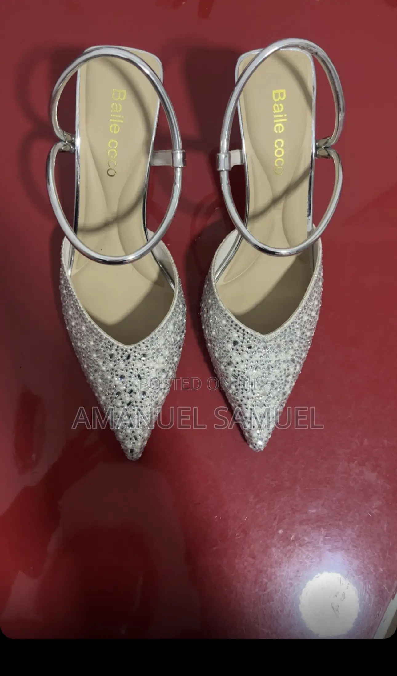 Crystal Pointed Heel Shoes