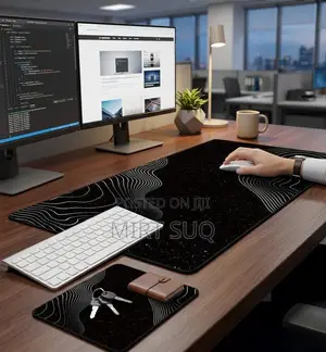 Black Wave Long Table 80cm X30 Cm Mouse Pad – Glow Fiber Non-Slip Base