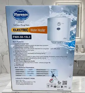Florence 50l Electric Water Heater – 1500w Sapphire Enamel Tank