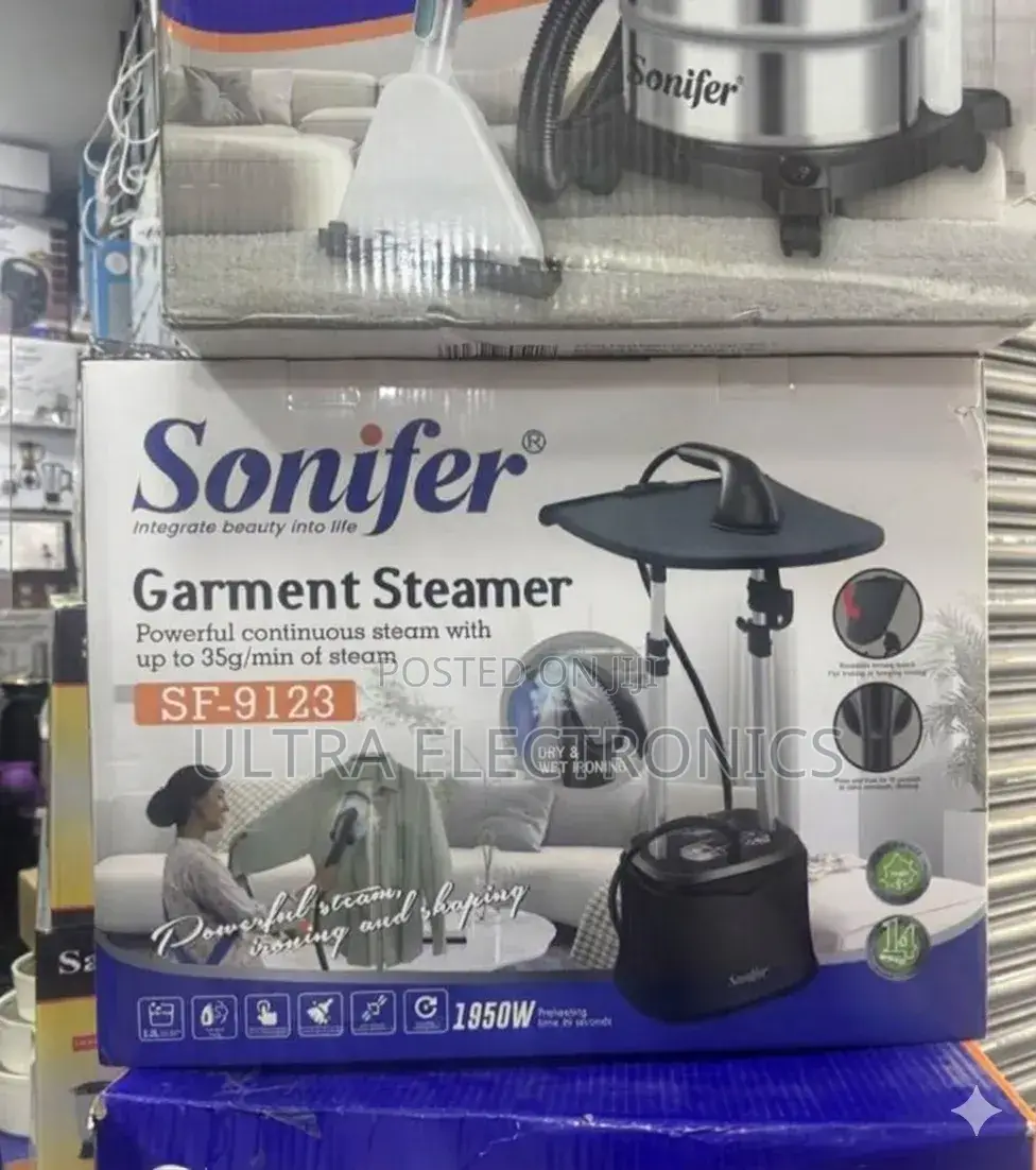 Sonifer Sf-9123 Garment Steamer With a 1950w Motor. It Offers Dry