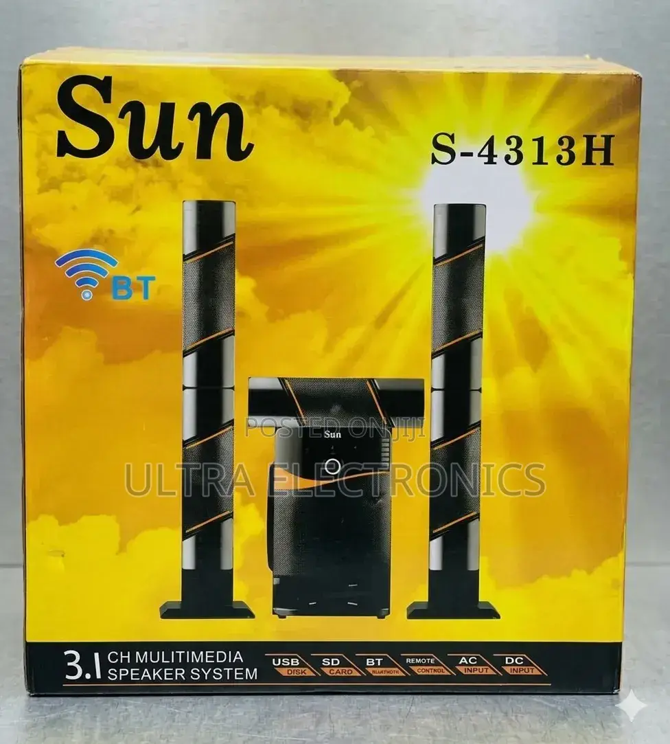 Sun S-4313h 3.1 Channel Multimedia Speaker System Featuring Bluetooth